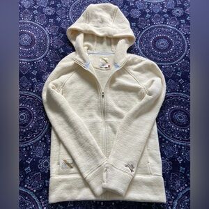 Tracksmith Cream Hooded Zip Jacket